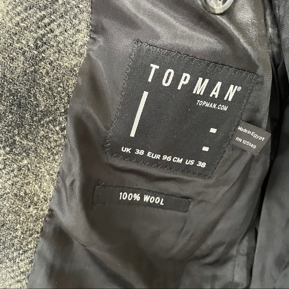 TOPMAN HARRIS TWEED 100% WOOL OVERCOAT - Picture 7 of 10